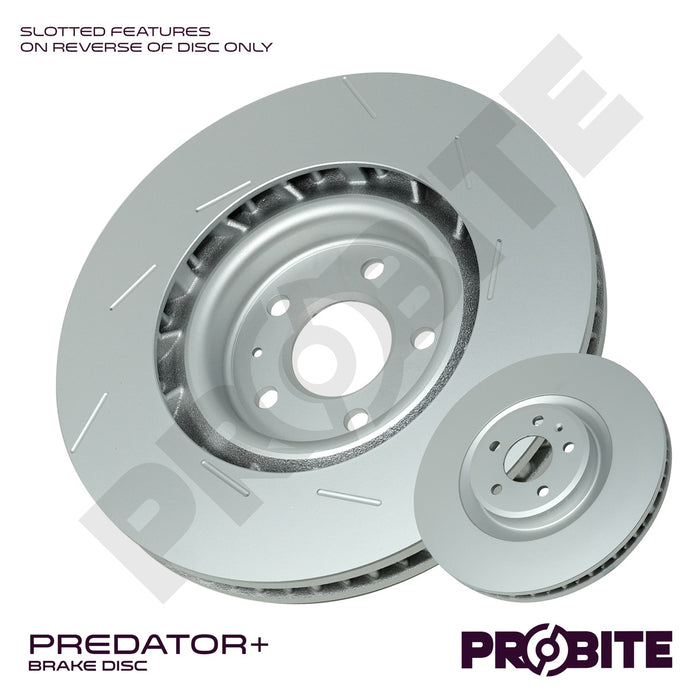 Predator+ | Front Left | 350mm | Vented with Grooves