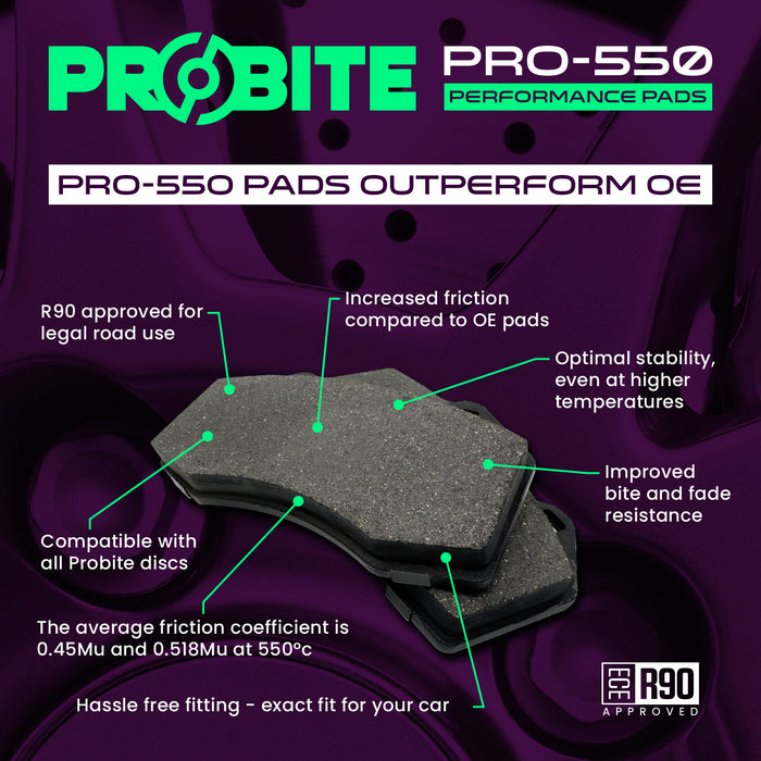 PRO-550 Performance Pads | Rears | W95mm H39mm D16mm